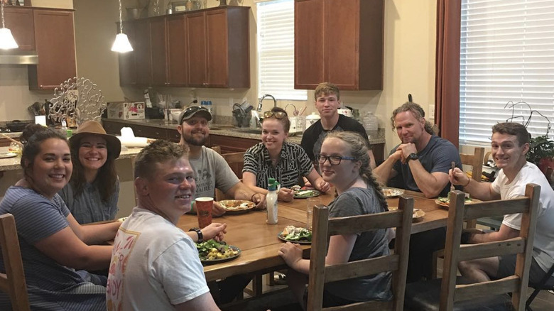 Janelle Brown's family in her kitchen