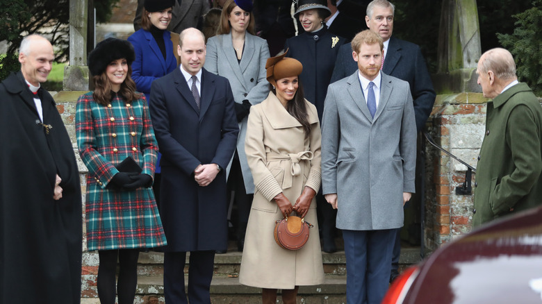 Senior members of the royal family smiling together