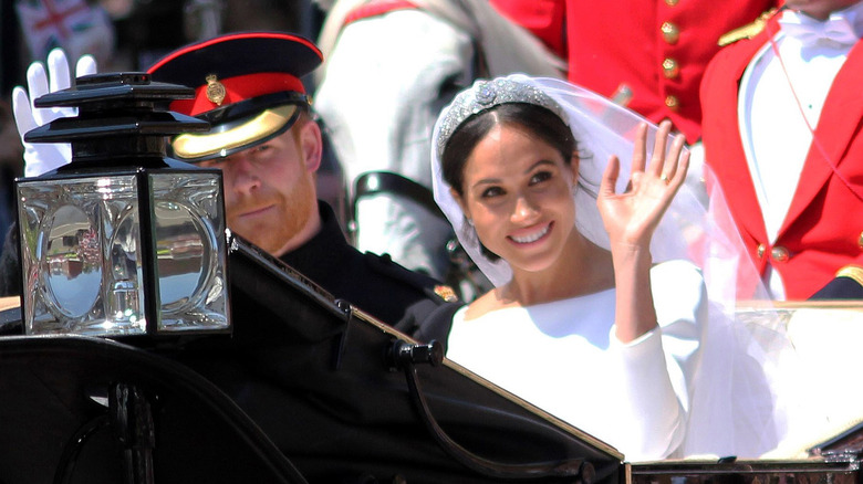 Prince Harry and Meghan Markle on wedding day