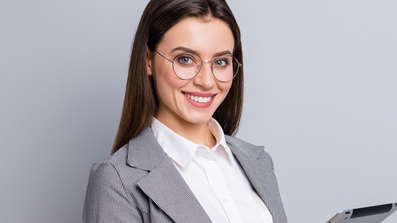 Woman wearing a blazer