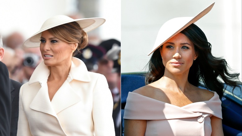 Split image of Melania Trump and Meghan Markle