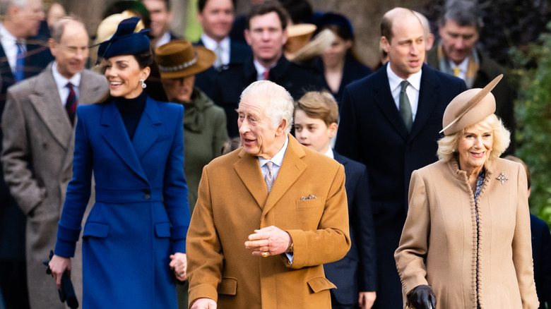 The royal family walking to church