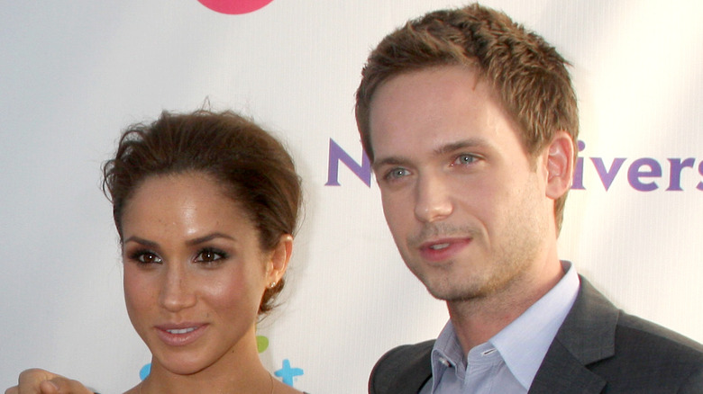 Patrick J Adams and Meghan Markle on the red carpet