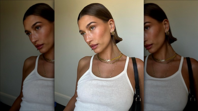 Hailey Bieber posing