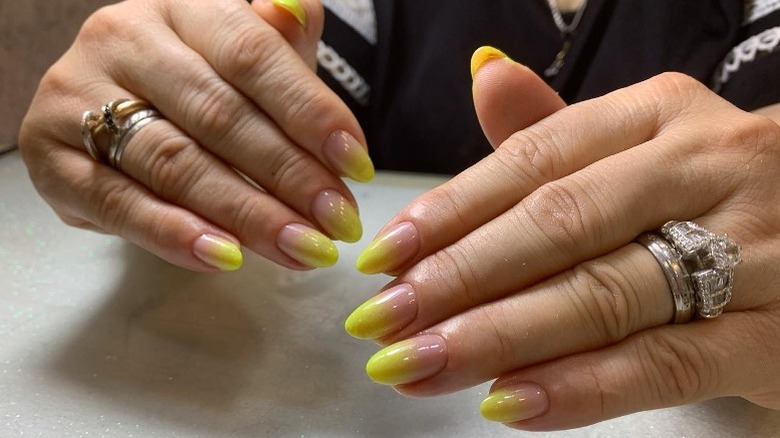 Ombre yellow nail art