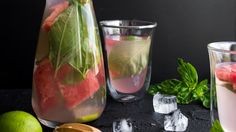 watermelon and basil water