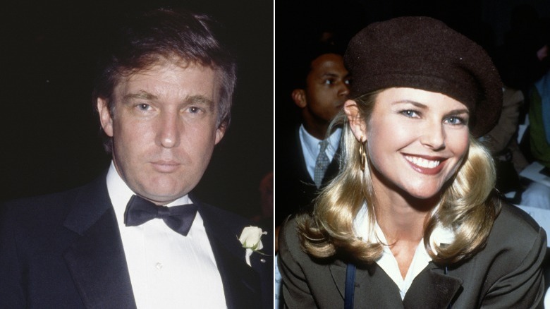 Donald Trump and Christie Brinkley at events in 1980s