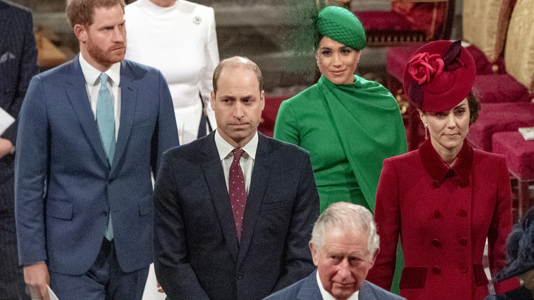 Prince Harry, Meghan, William, and Kate at event