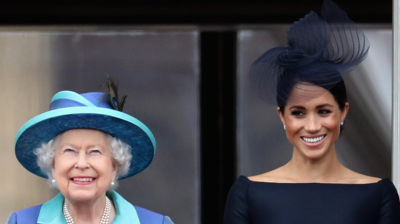 Meghan Markle and Queen Elizabeth at event