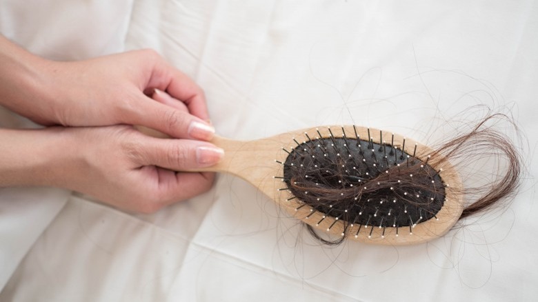 hair falling out brush hairloss