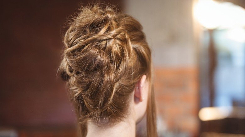 woman with styled updo