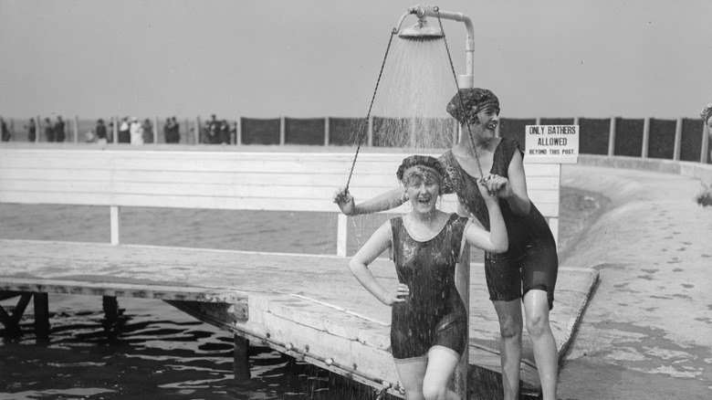 Women swimming