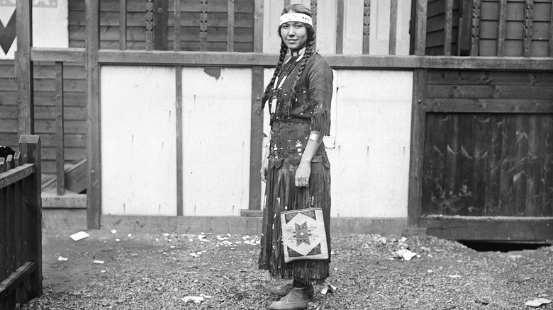 Native American woman smiling