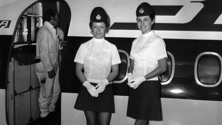 Flight attendants posing