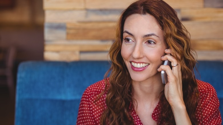 attractive woman talking on phone