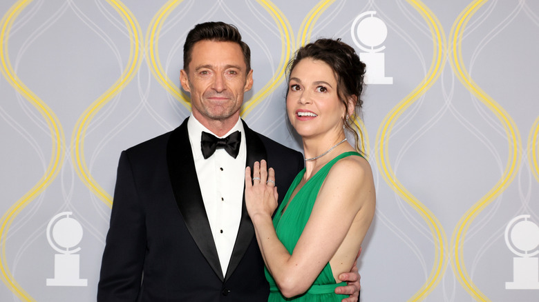 Hugh Jackman and Sutton Foster walk the red carpet