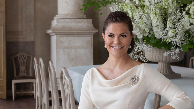 Princess Victoria in a white dress