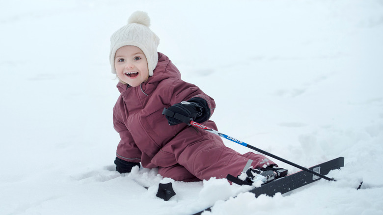 Princess Estelle laughing while skiing