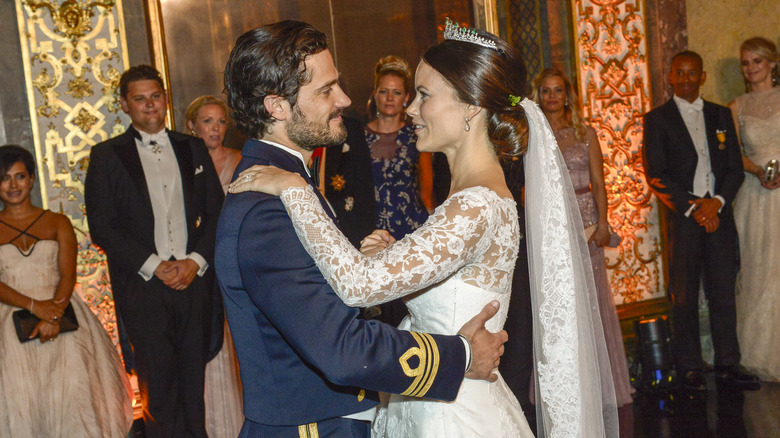 Princess Sofia in Prince Carl Philip's arms