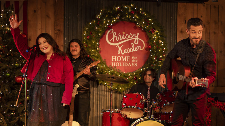 Brooke Elliott onstage with Brandon Quinn in A Christmas Country Harmony