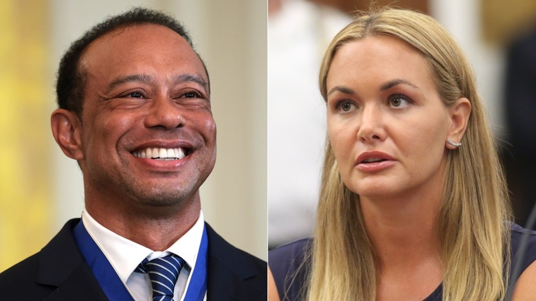 Split image of Tiger Woods and Vanessa Trump