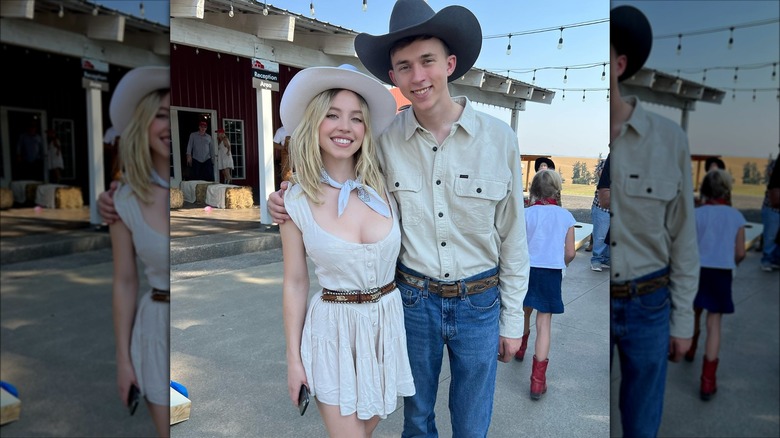 Sydney Sweeney posing with brother Trent