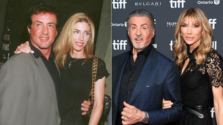 Jennifer Flavin poses alongside husband Sylvester Stallone