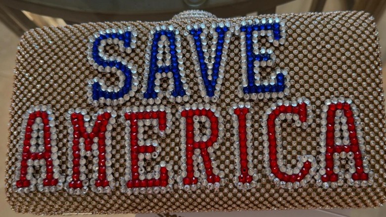 Clutch purse crystal SAVE AMERICA