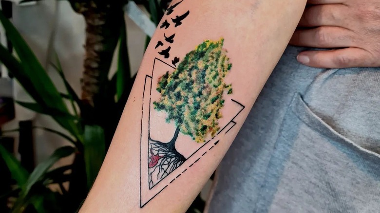 Intricate tree tattoo