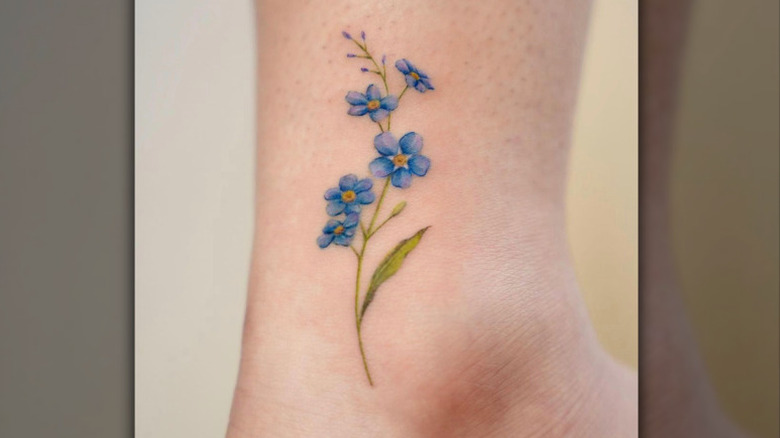 Colorful flower tattoo