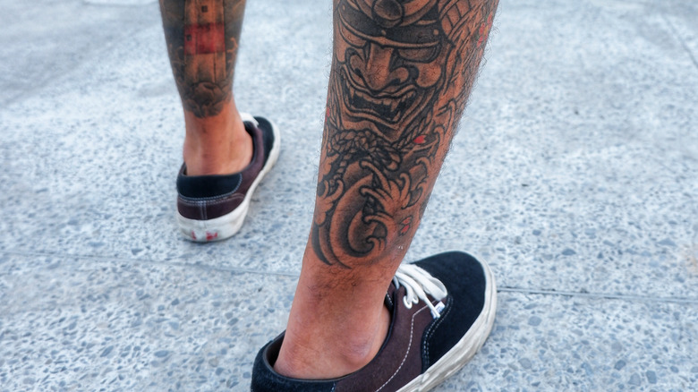 calf tattoo
