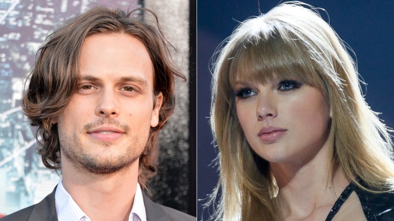 Split image of Matthew Gray Gubler and Taylor Swift