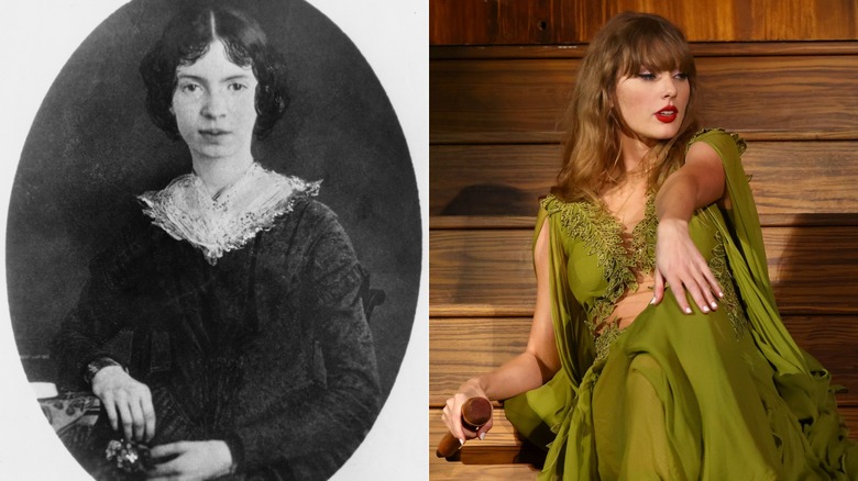 Emily Dickinson portrait & Taylor Swift leaning back