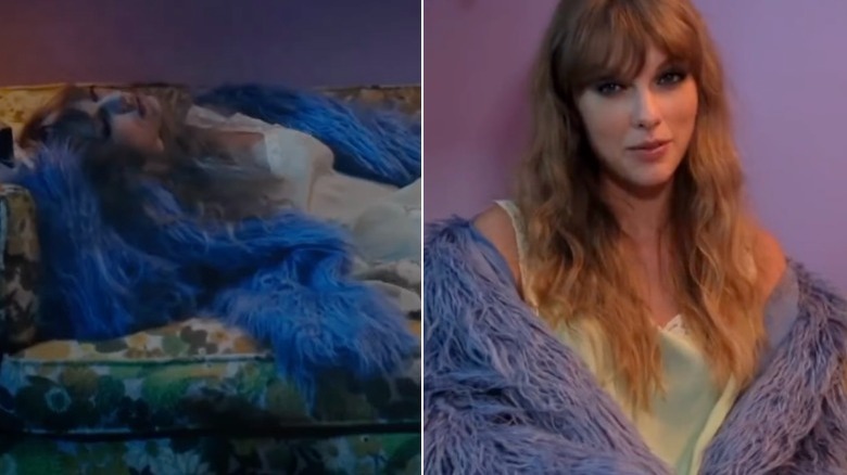 Taylor Swift in blue fur