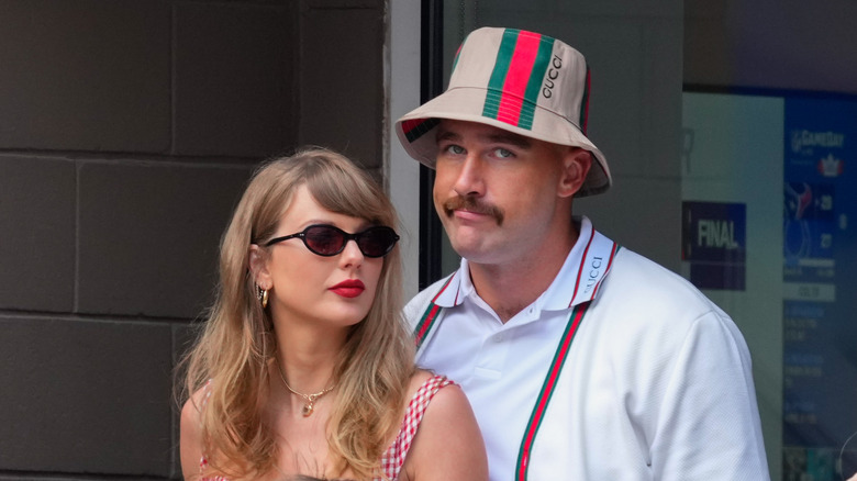 Taylor Swift and Travis Kelce candid