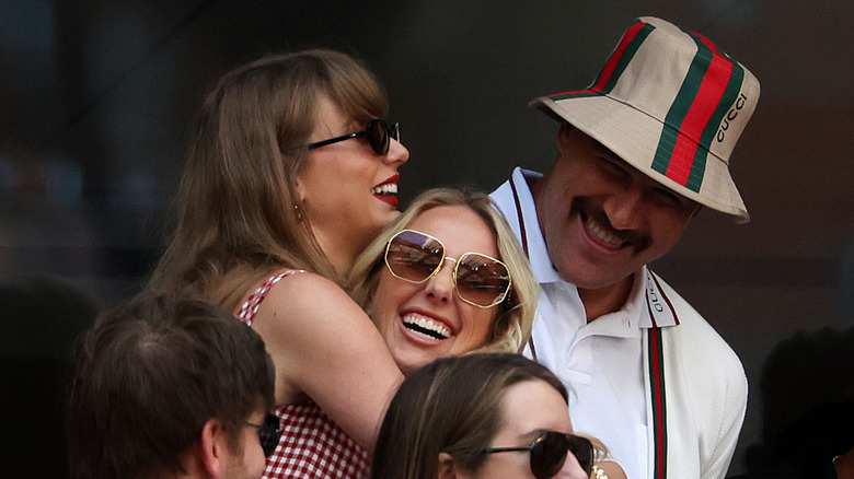 Taylor Swift hugging Brittany Mahomes