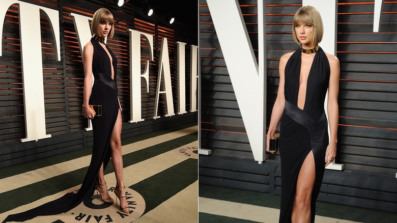 Taylor Swift posing at the 2016 Vanity Fair Oscars party