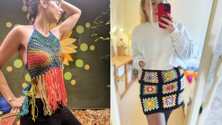 crochet halter top and skirt