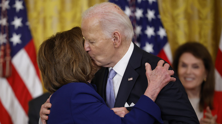 Joe Biden hugging Nancy Pelosi