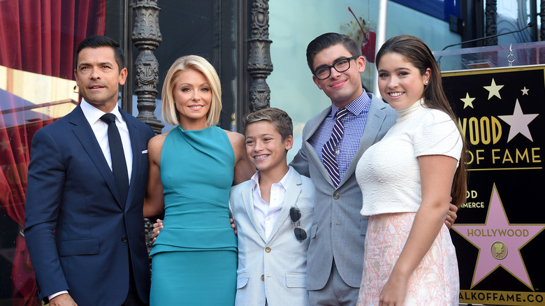 Mark Consuelos, Kelly Ripa, and children Joaquin, Michael, and Lola