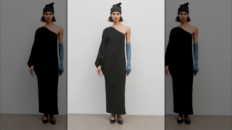 Model wearing The Row's Mono Dress