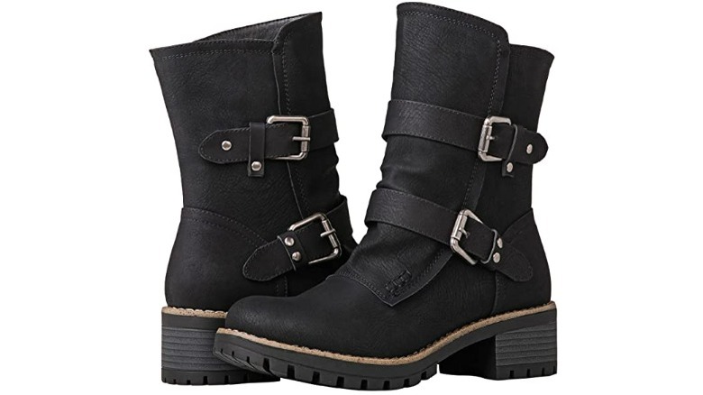 Black moto style boots