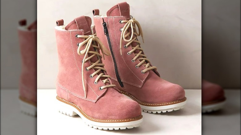 Pink Combat style boots