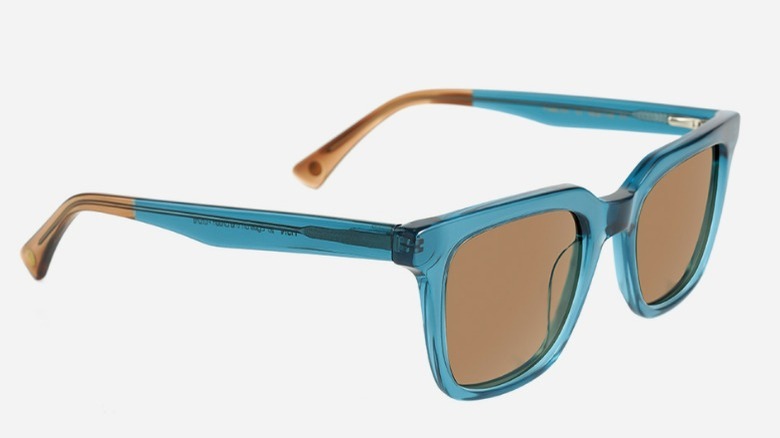 Bright blue sunglasses