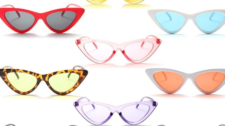 Several pairs of colorful sunglasses