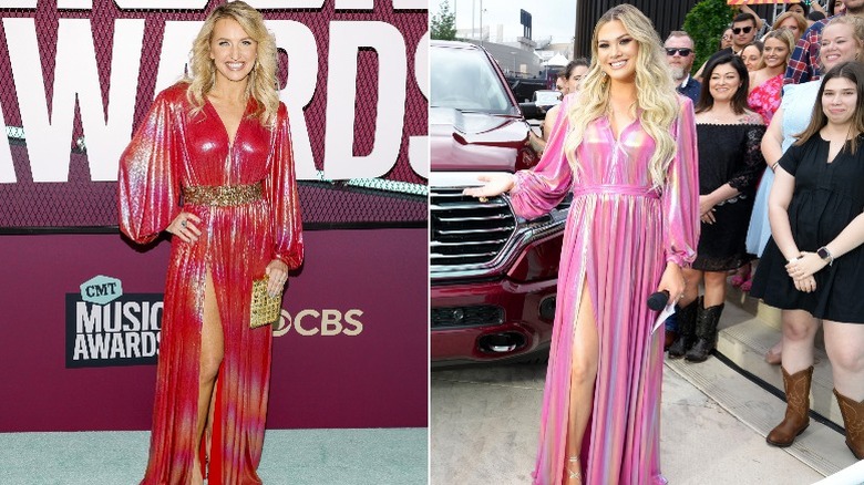 Kimberly Kelly and Marley Sherwood wearing same dress