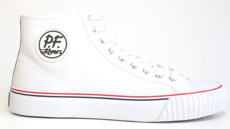 White retro high-top sneaker