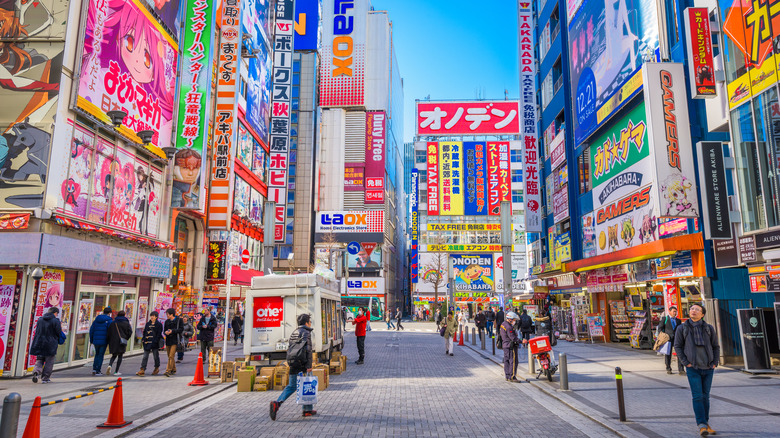 vibrant Tokyo street