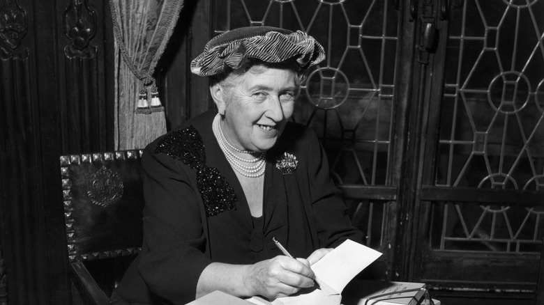 Agatha Christie signing books