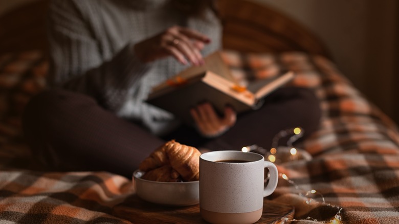 woman reading book 